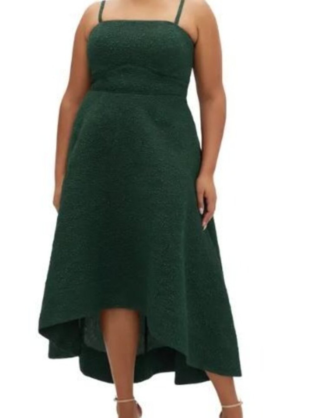 City Chic Tiffany HI LOW Maxi Dress Emerald Green Size 16 / S
